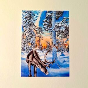 Lapland Finland Reindeer Art Print
